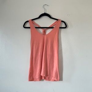 Athleta Essence Cross Back Peach Tank